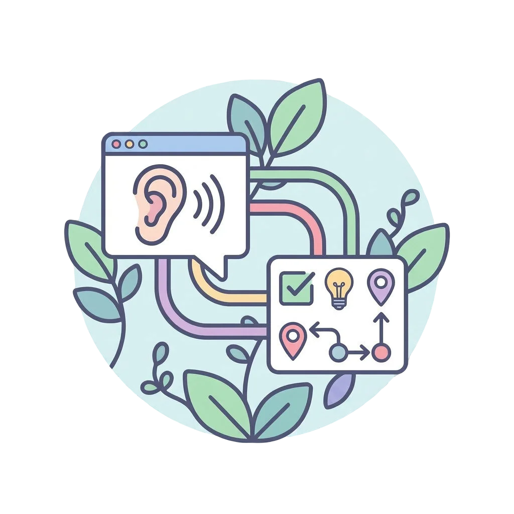 Illustration of connected communication and workflow tools representing collaboration, aligned priorities, and coordinated district processes.